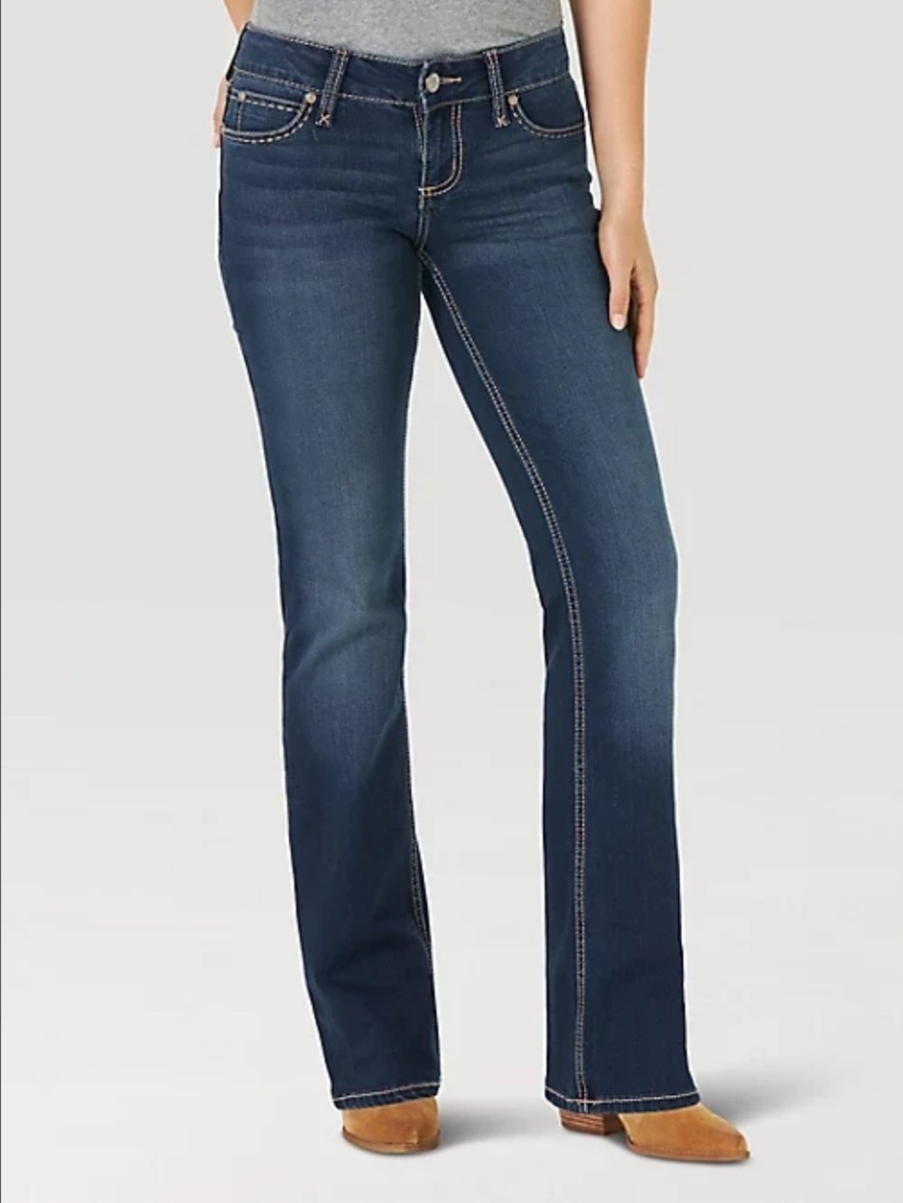 NWT Wrangler Retro Mae Mid Rise Bootcut Jeans 31/11 x 34 Dark Wash Western